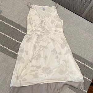 Loft white and grey dress